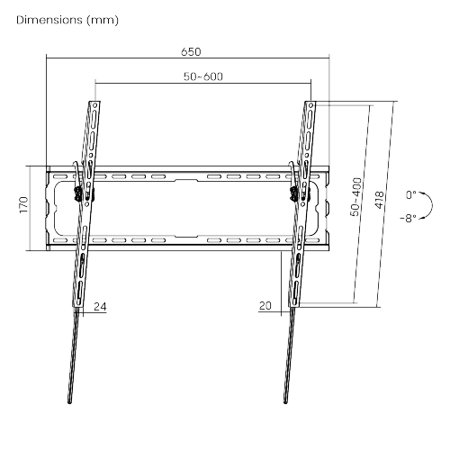Soporte para Televisor Selectron TVB-3780T | 37'' a 80'' | 45kg | Tilt