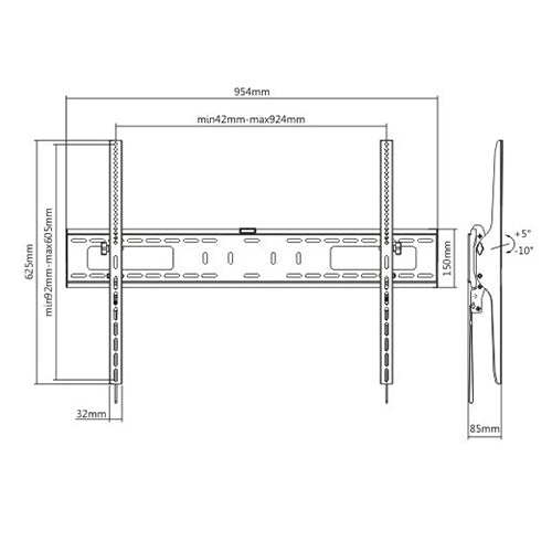 Soporte Selectron para TV de 60" a 100", 75kg - Multimax