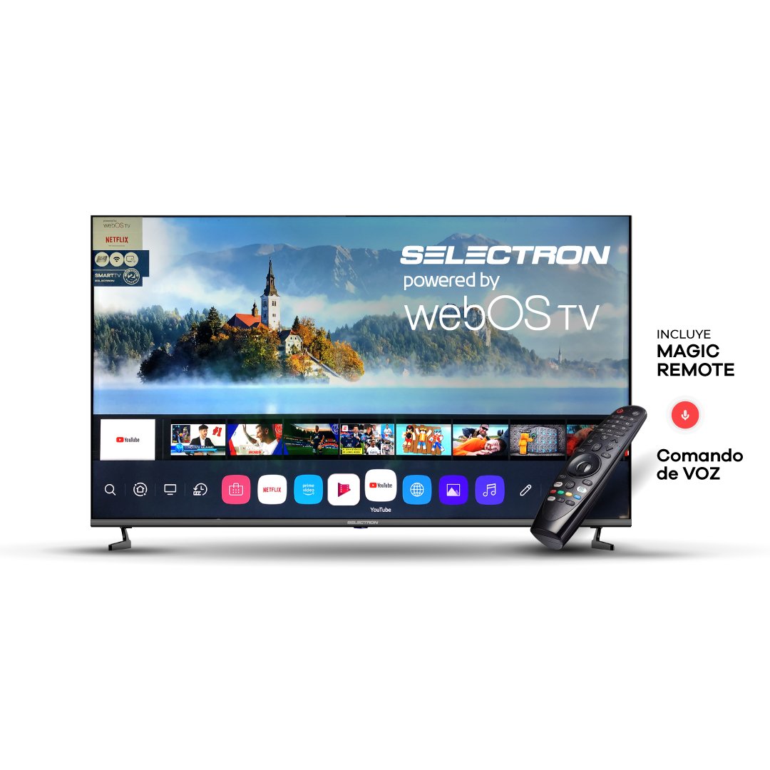 Televisor Smart de 65" Selectron S4K-65W00 | WebOS | 4K | HDMI | USB | Wi-Fi | Sintonizador Digital DVB-T - Multimax