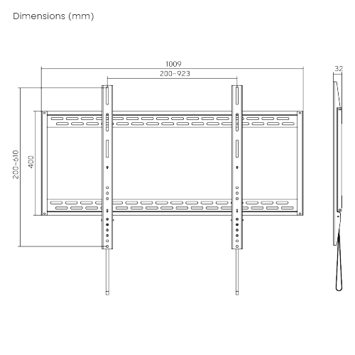 Soporte para TV Selectron TVB-60100F | 60" - 100" | 100 kg | VESA