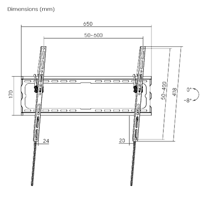 Soporte para Televisor Selectron TVB-3780T | 37'' a 80'' | 45kg | Tilt