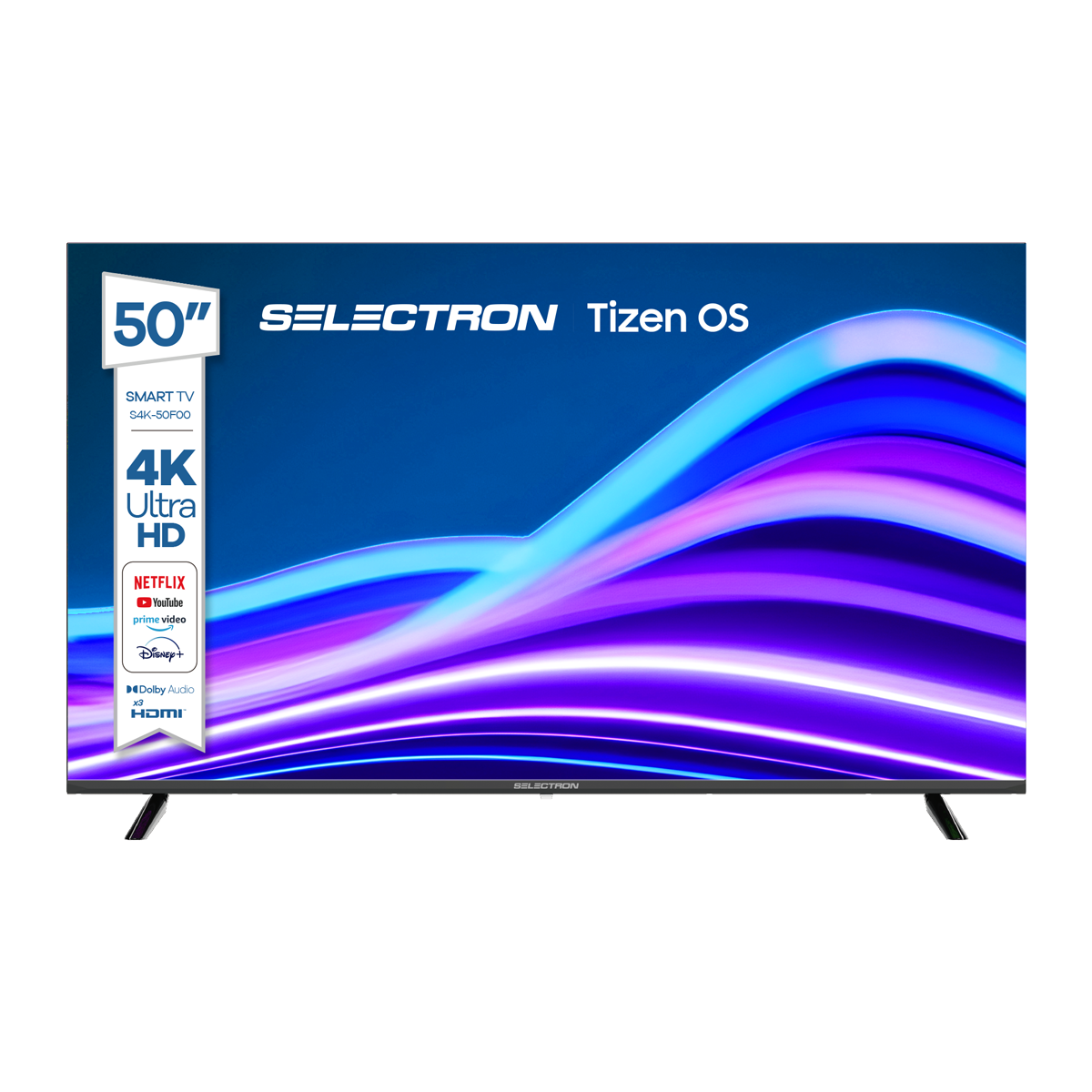 Televisor Selectron S4K-50F00 | Tizen OS | 50" | 4K | HDMI | USB | Wi-Fi | Bluetooth | DVB-T