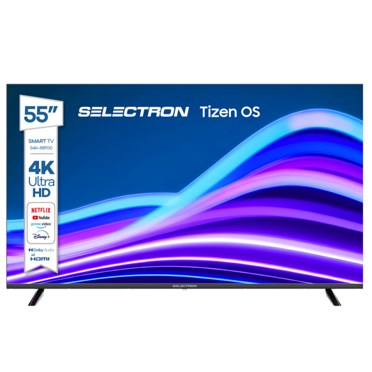 Televisor Selectron S4K-55F00 | Tizen OS | 55" | 4K | HDMI | USB | Wi-Fi | Bluetooth | DVB-T