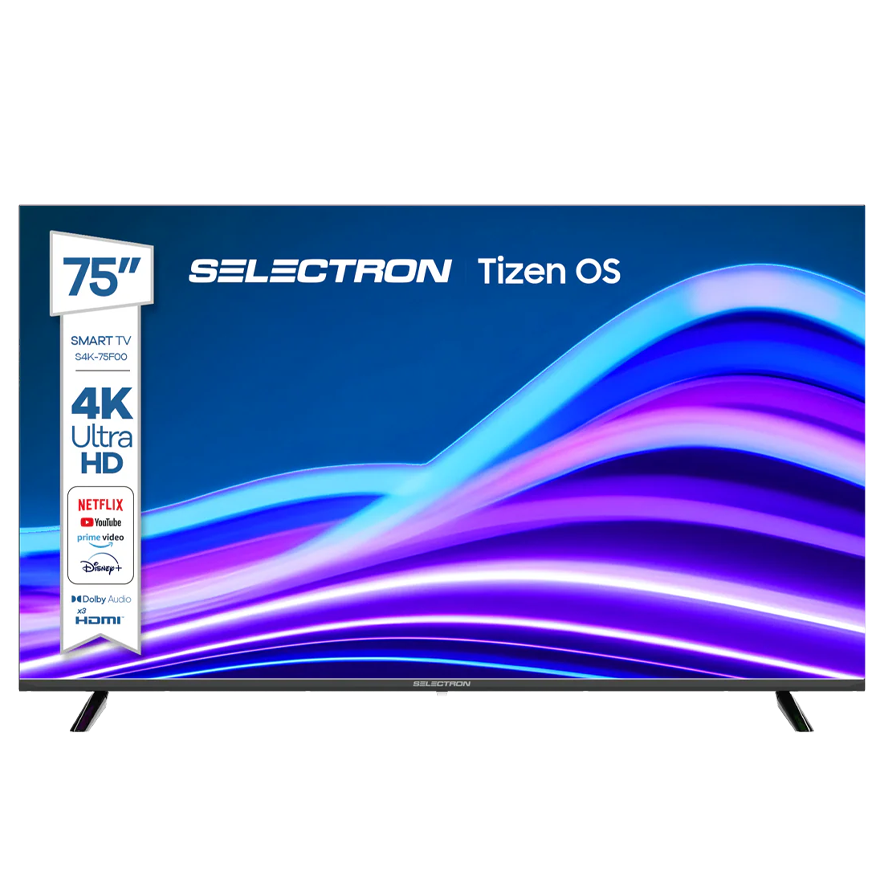 Televisor Selectron S4K-75F00 | Tizen OS | 75" | 4K | HDMI | USB | Wi-Fi | Bluetooth | DVB-T