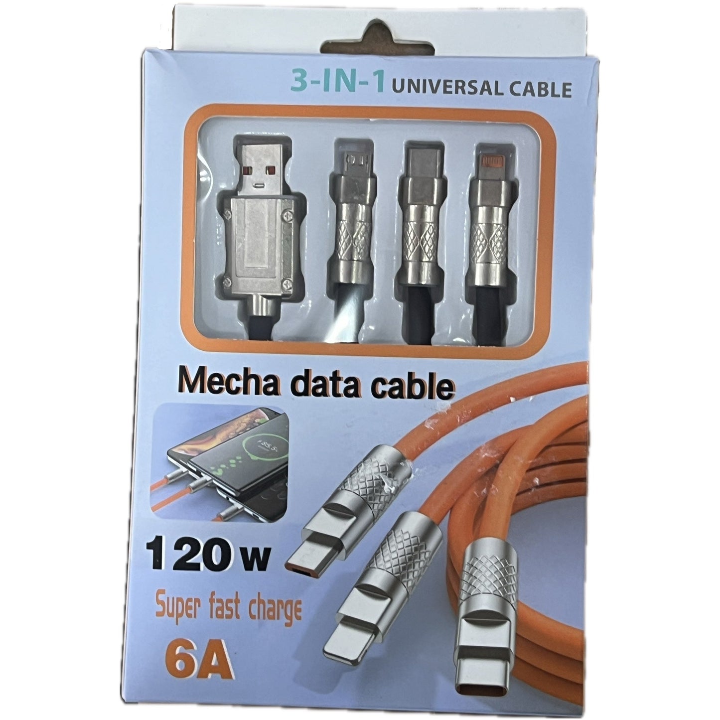 Cable de Carga 3 en 1 Dragon Tech | Lightning | Micro USB | USB-C